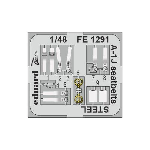 Eduard 1/48 A-1J Skyraider seatbelts Steel Photo etched parts [FE1291]