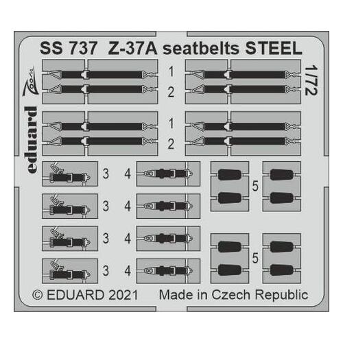 Eduard - SS737 1/72 Z-37A seatbelts STEEL Photo etched parts