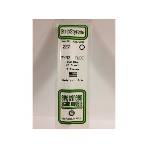 Evergreen - Round Styrene Tubing 7/32 X 14 - #227