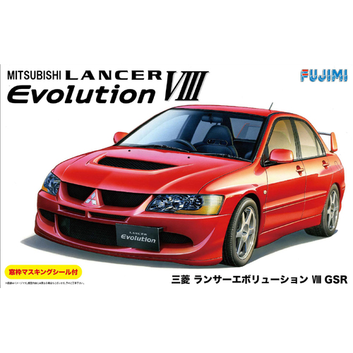 Fujimi - 1/24 Mitsubishi Lancer Evolution VIII GSR w/Window Frame Masking (ID-180) Plastic Model Kit