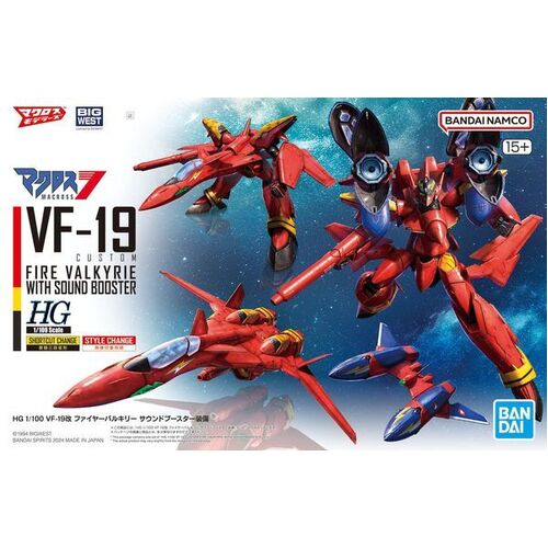 Bandai - HG 1/100 VF-19 Custom Fire Valkyrie with Sound Booster Water Decals