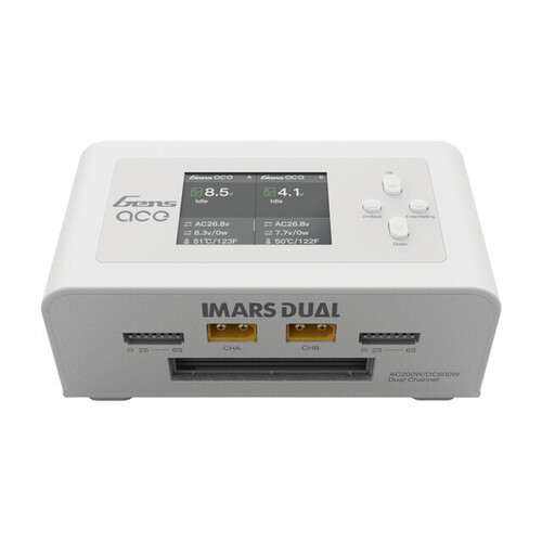 GensAce - Imars Dual Channel AC200W/DC300Wx2 Charger (White)