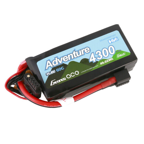 Gens Ace G-Tech 3S Adventure 4300mAh 60C 11.4V Soft Pack Lipo Battery (1TO3)