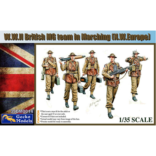 Gecko - 1/35 W.W.II British MG Team In Marching (N.W. Europe) Plastic Model Kit