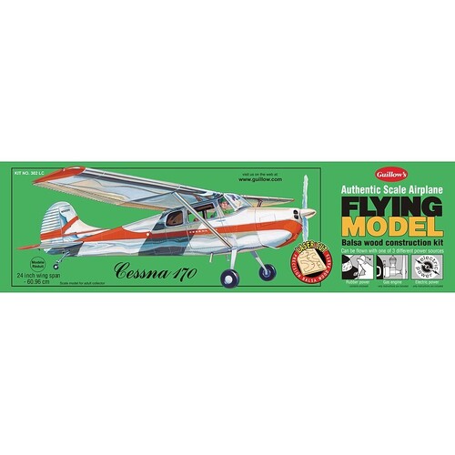 Guillow's Cessna 170 - Laser Cut Balsa Plane Model Kit