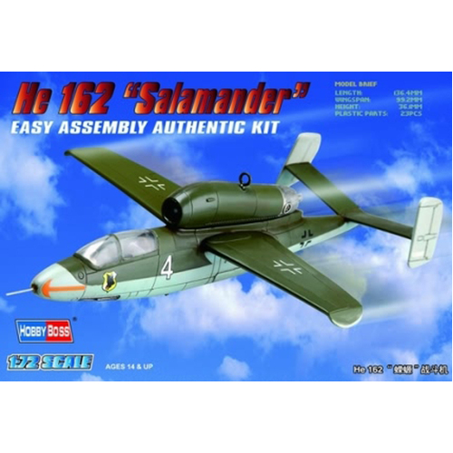 HobbyBoss 1/72 He162 “Salamander” Plastic Model Kit [80239]