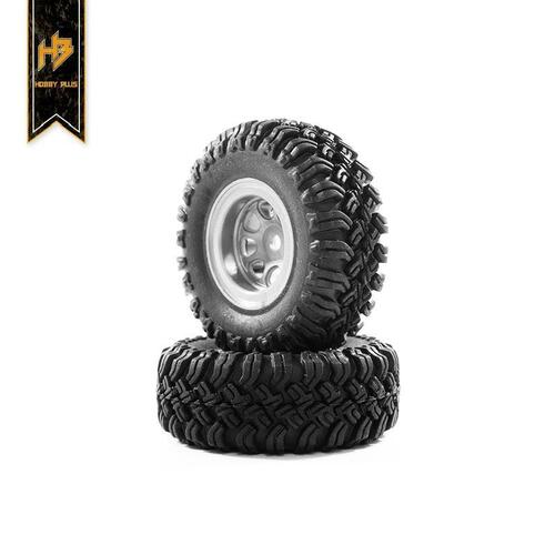 Hobby Plus CR-24 MT Crawler Grey Wheel & Tire Set (4pcs)