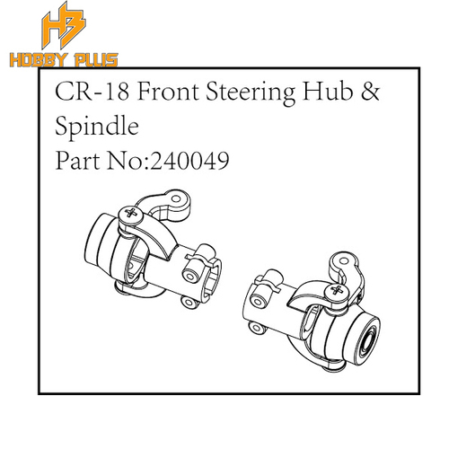 Hobby Plus CR-18 Front Steering Hub & Spindle