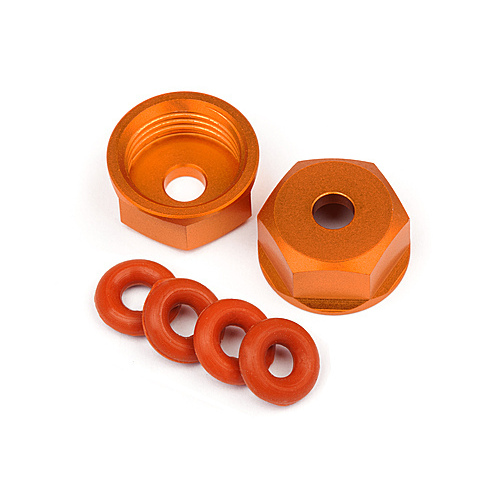 HPI - Aluminum Bottom Shock Cap (Orange/2Pcs) [108071]