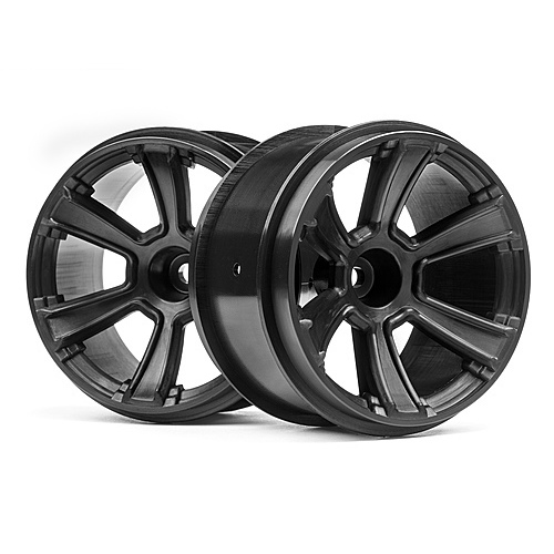 HPI - 6-Shot MT Wheel (Black/2pcs) [115327]