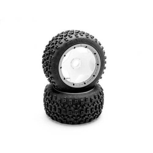 HPI - Proto Tire (White/Baja 5B/Rear/2Pcs) [67969]