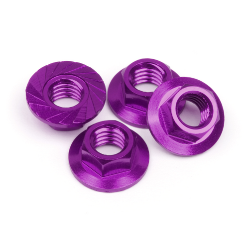 HPI - 87268 SERRATED FLANGE NUT M4 (PURPLE/4PC)