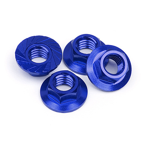 HPI - 87270 SERRATED FLANGE NUT M4 (BLUE/4PC)