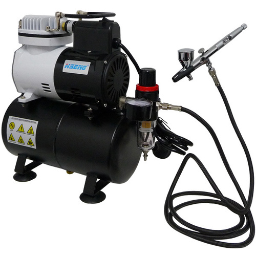 HSeng HSE-AF186K Air Compressor W/tank +hose+hS80 Airbrush