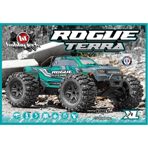 HOBBYTECH ROGUE TERRA 3S RTR 1-10th OFFROAD MONSTER TRUCK - AQUA - HT-ROGT.GR.RTR