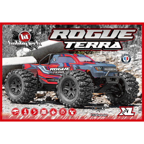 HOBBYTECH ROGUE TERRA 3S RTR 1-10th OFFROAD MONSTER TRUCK - RED - HT-ROGT.RD.RTR