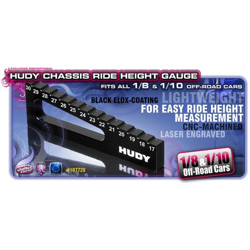 Hudy - Chassis Ride Height Gauge 30~17Mm For 1/8 And 1/10Th - Hd107720