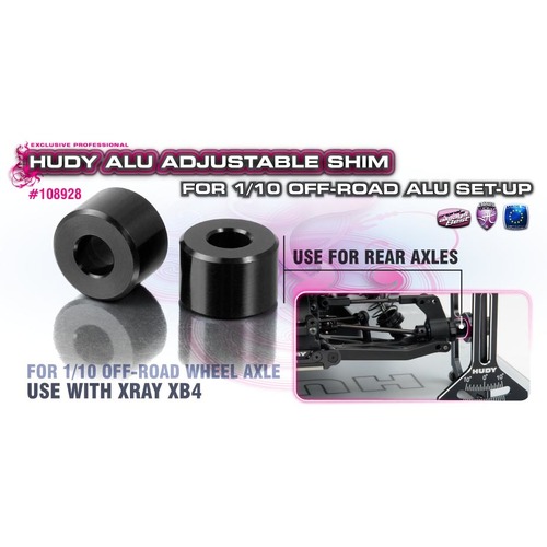 Hudy - Alu Adj. Shim For 1/10 Setup - Hd108928