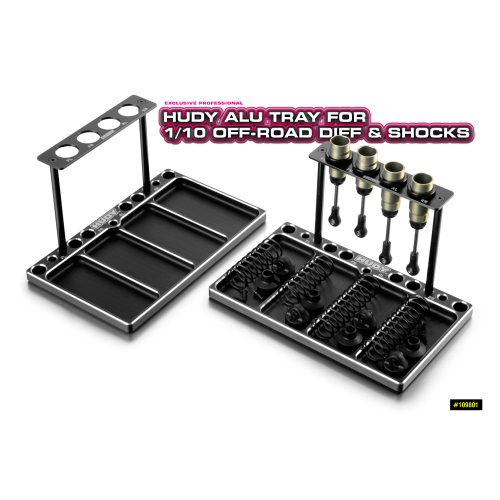 Hudy - Alu Tray For 1/10 Off-Road Diff & Shocks - Hd109801