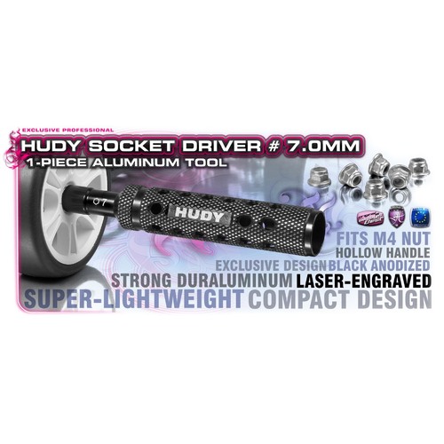 Hudy - Limited Edition - Alu 1-Piece Socket Driver 7.0 Mm - Hd170007