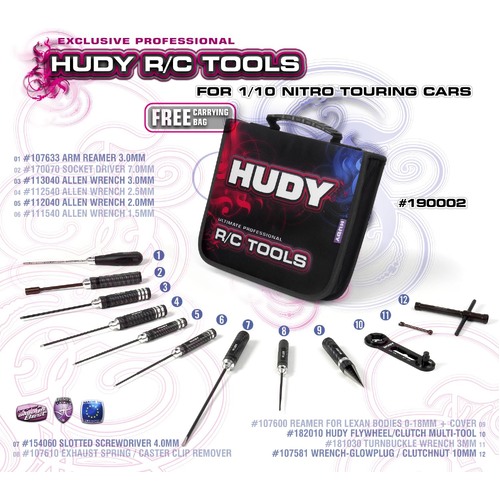 Hudy - Set Of Tools And Carrying Bag - For Nitro Tc - Hd190002