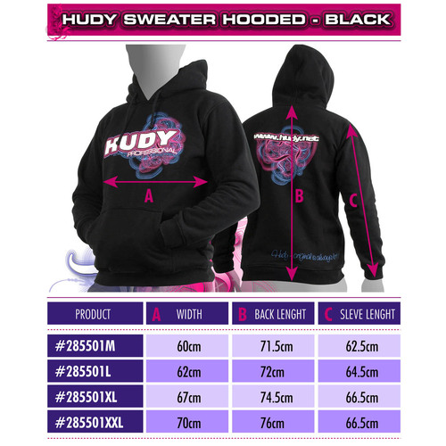 Hudy - Sweater Hooded - Black L - Hd285501L