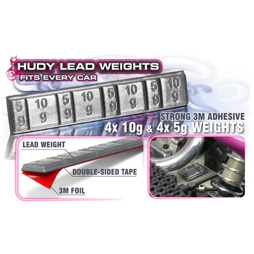 Hudy - Lead Weights 4X5G And 4X10G With 3M Glue - Hd293080