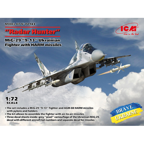 ICM - Radar Hunter' - MiG-29 '9-13' Ukrainian Fighter with HARM missiles - ICM72143