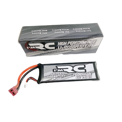 iM R/C 2600mAh 40C 7.4V Soft Case Lipo Battery - Deans Plug - IM300