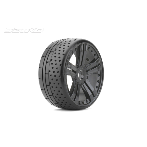 Jetko 1/8 GT HOT DOT Tyres (Claw Rim/Black/Ultra Soft/Belted) (2pcs) [1102CBUSGB]