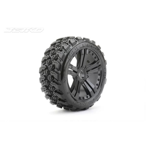 Jetko 1/8 Buggy EX-KING COBRA Tyres (Claw Rim/Black/Medium Soft/Belted) (2pcs) [1502CBMSGB]