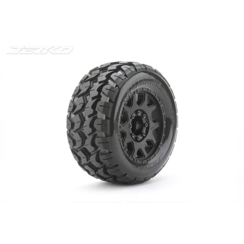 Jetko 1/8 MT 3.8 EX-TOMAHAWK Tyres (Claw Rim/Black/Medium Soft/17mm/Belted) (2pcs) [1801CBMSGBB1]