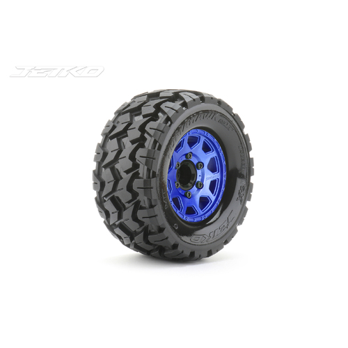 Jetko 1/10 MT 2.8 EX-TOMAHAWK Tyres (Claw Rim/Metal Blue/Medium Soft/12mm 0 o/s) [2801CLMSGNB1]