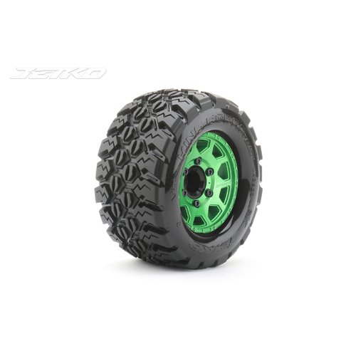 Jetko 1/10 MT 2.8 EX-KING COBRA Tyres (Claw Rim/Metal Green/Medium Soft/12mm 0 o/s) [2802CGMSGNB1]