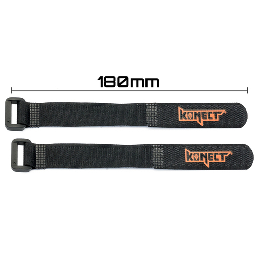 KONECT 180 mm Lipo Strape BLACK color  (2 pieces) - KN-LIPO.STRAP-180