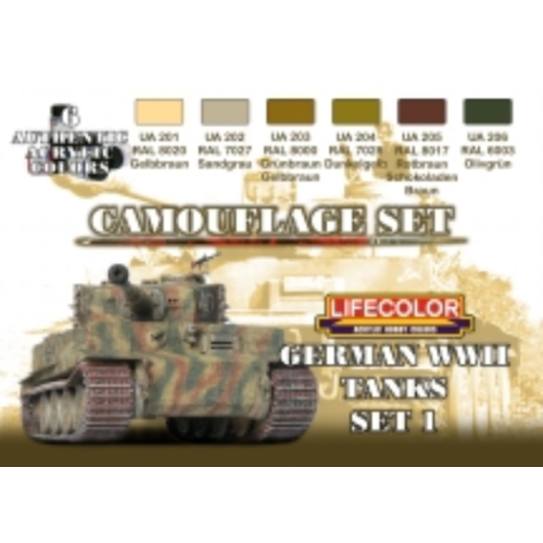 Lifecolor - German Tanks WWII Set 1 6 Tins W/ Ral Reference Lc-Cs01