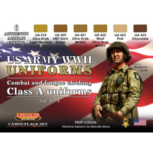 Life Colour - WWII US Army #1 Uniforms Class A Paint Set