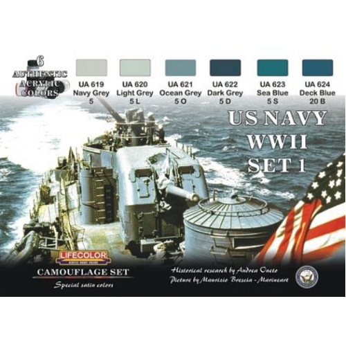 Lifecolor - Paint Set - WWII US Navy Set 1