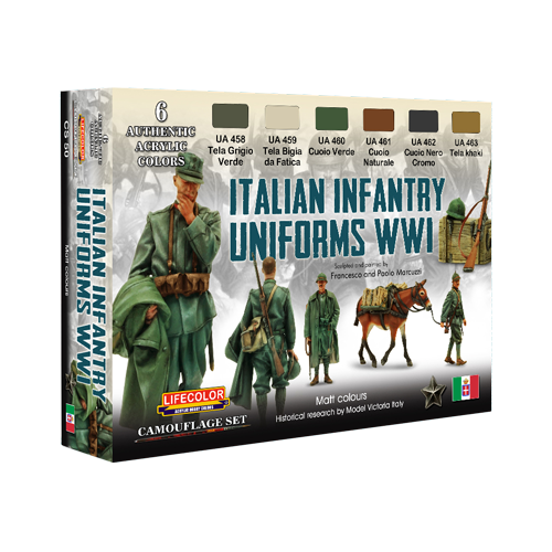 Lifecolor Italian Infantry Uniforms WWI 6 Colour Acrylic Paint Set