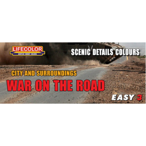 Lifecolor - Scenic Detail Colours Paint Set - War On The Roads