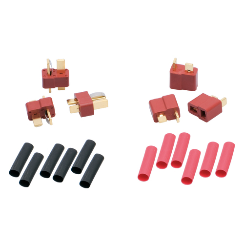 LRP 65831 US-style speedo/battery connectors incl. heatshrink (3 x Female, 3 x Male)