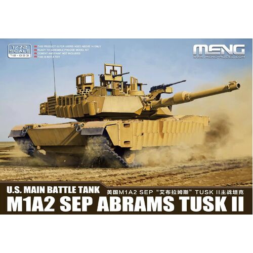 Meng - 1/72 M1A2 SEP Abrams Tusk II Plastic Model Kit