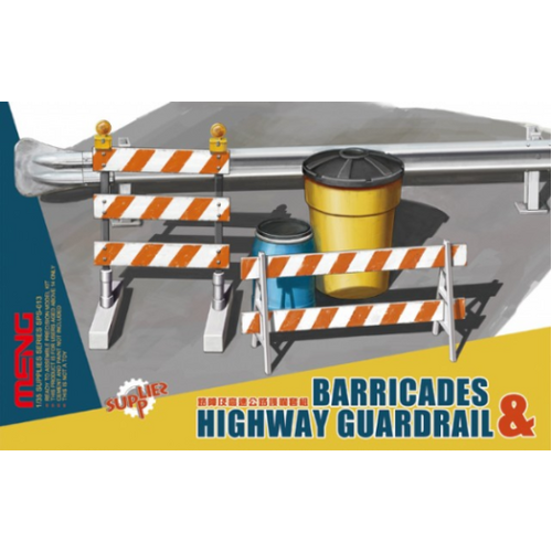 Meng - 1/35 Barricades & Highway Guardrail Plastic Model Kit