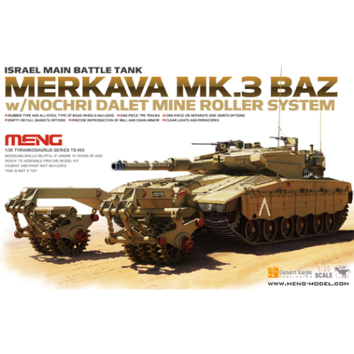 Meng - 1/35 Israel Main Battle Tank Merkava Mk.3 BAZ w/Nochri Dalet Mine Roller System Model Kit