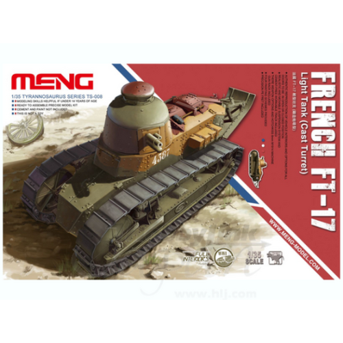 Meng - 1/35 French FT-17 Light Tank (Cast Turret)   Plastic Model Kit