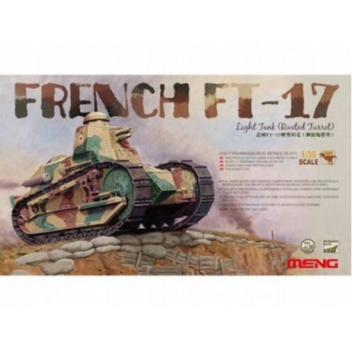 Meng - 1/35 French FT-17 Light Tank (Riveted Turret) Plastic Model Kit