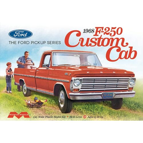 Moebius 1/25 1968 Ford F-250 Custom Cab Pickup Plastic Model Kit [2564]