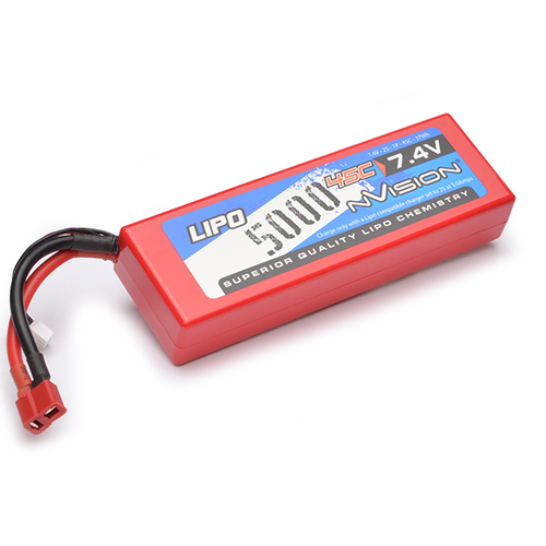 Nvison - 7.4V 5000Mah 45C Hard Case Lipo W/Deans