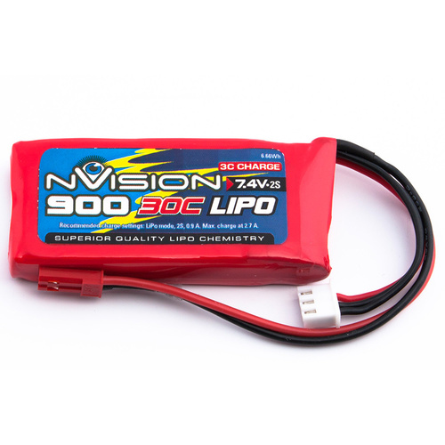 Nvision - 7.4V 900Mah 30C Soft Case Lipo Battery