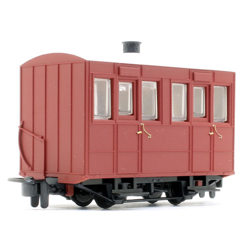 Peco -  OO-9 GVT 4wheel encl.side coach Red - GR500UR